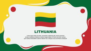 Lithuania Flag Abstract Background Flat Design Template. Lithuania Independence Day Banner Wallpaper Illustration. Lithuania Cartoon vector