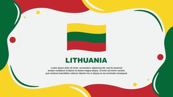 Lithuania Flag Abstract Background Flat Design Template. Lithuania Independence Day Banner Wallpaper Illustration. Lithuania Banner vector