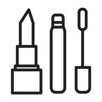 Lipstick and Lip Gloss Choices Line Icon Design vector