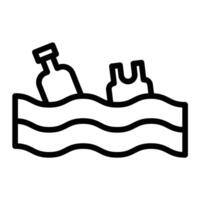Water Pollution Line Design Icon vector