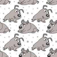 Seamless pattern, funny comical dogs on a white background. Baby background, textile, print vector
