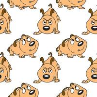 Seamless pattern, funny comical dogs on a white background. Baby background, textile, print vector