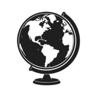 Globe silhouette on a white background. Illustration of a layout of planet Earth. vector