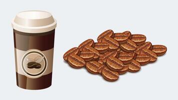 Coffee drinks, beans, and machines elements collection vector