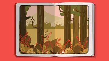 Reading Stories books with imagination and thinking illustration vector