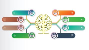 infographic mind map with tabs and branches abstract illustration vector