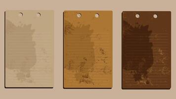 Old piece of paper with different vintage old color styles elements vector
