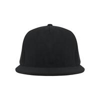 Black snapback caps mockup on a white background, front and back side. photo