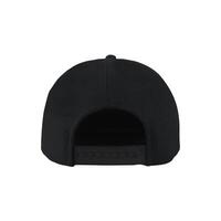 Black snapback caps mockup on a white background, front and back side. photo