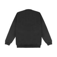 Blank sweatshirt color black template front and back view on white background. crew neck mock up photo