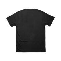 Blank t-shirt black template front and back view on white background. Short Sleeve mock-up photo