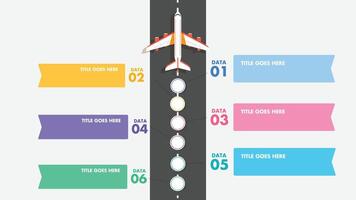 Flight information infographics for business presentation with plane graphics vector