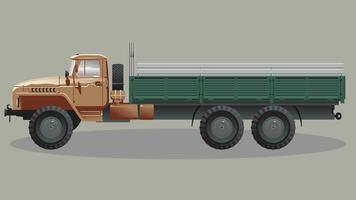 Heavy trucks vehicles for loading and transporting materials isolated elements vector