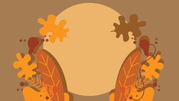 Autumn season style abstract illustration with leaves and rocks vector