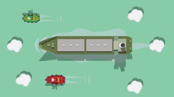 Top view Ships Transportation in the ocean with ocean background illustration vector