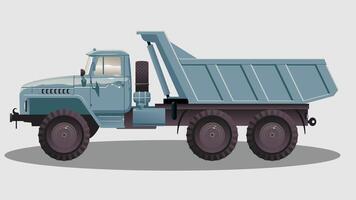 Heavy trucks vehicles for loading and transporting materials isolated elements vector