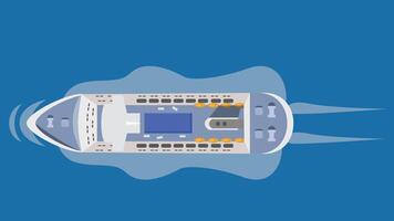 Top view Ships Transportation in the ocean with ocean background illustration vector