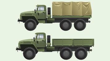 Heavy trucks vehicles for loading and transporting materials isolated elements vector