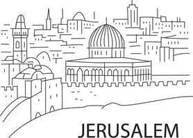 Jerusalem City Line Draw vector
