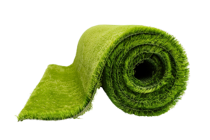 Roll of artificial grass on transparent background png