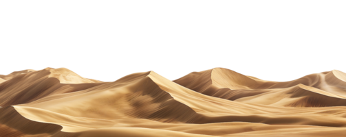 paranomic view of rolling sand dunes isolated on transparent background png