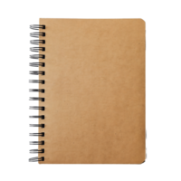 brown spiral notebook with binding on a transparent background png