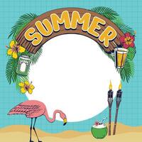 Summer Background Frame Design Template vector