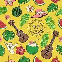 Seamless Pattern of Summer Object Illustration vector