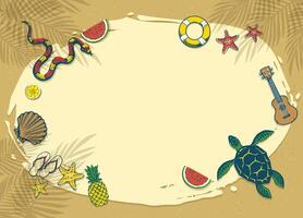Beach Frame Background Design Concept with Blank Space for Text vector