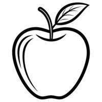 autumn and fall theme, line illustration of apple vector