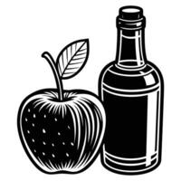 autumn and fall theme, line illustration of apple cider vector