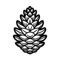 autumn and fall theme, line illustration of pinecone vector