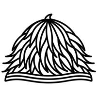 autumn and fall theme, line illustration of haystack vector