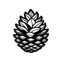 autumn and fall theme, line illustration of pinecone vector