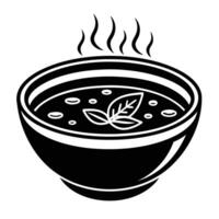 autumn and fall theme, line illustration of soup vector