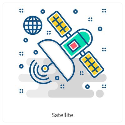 Satellite and Signal icon concept