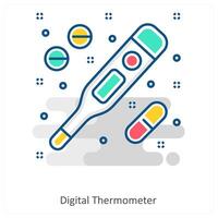 Digital Thermometer and Thermometer icon concept vector
