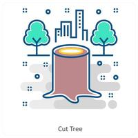Cut Tree and Ecology icon concept vector