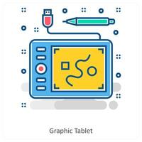 Graphic Tablet and Graphic icon concept vector
