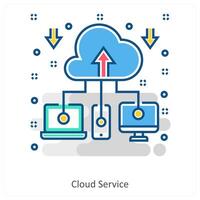 Cloud Service and Connection icon concept vector