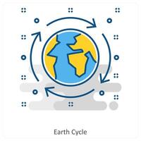 Earth Cycle and Save Earth icon concept vector