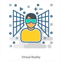 Virtual Reality and Reality icon concept vector