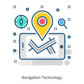 navegación tecnología y ubicación icono concepto vector