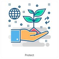 Protect and Ecology icon concept vector
