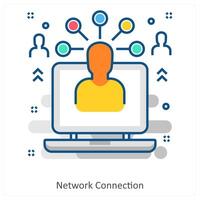 Network Connection and digital icon concept vector