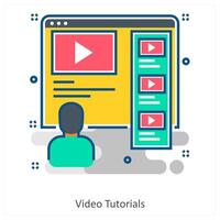 Media Tutorials and online icon concept vector