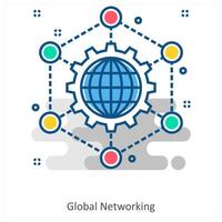 Global Neworking and global connectivity icon concept vector