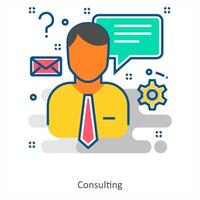 Consulting and ask icon concept vector