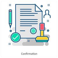 UN Confirmed and business icon concept vector