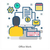 Office Work and invoice icon concept vector